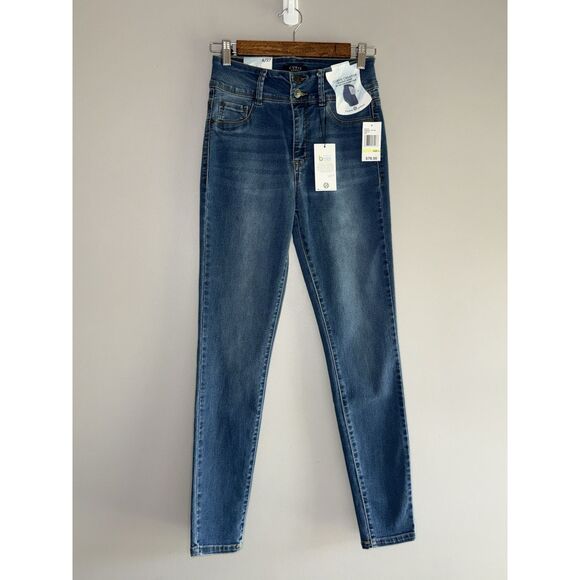 Curve Appeal Jeans High Rise Skinny Curve Creator Stretch Blue Shaping 4/27 - Picture 3 of 15